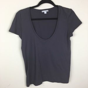 James Perse Scoop Neck T Shirt Purple